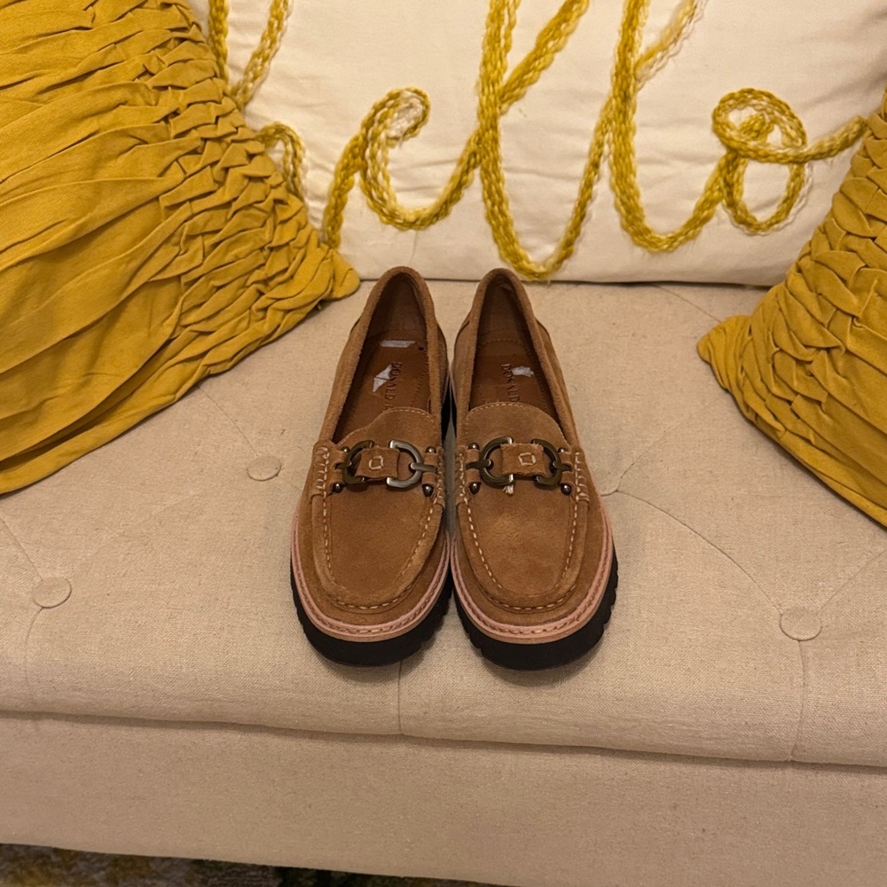 Donald J. Pliner Tan Suede Loafers
